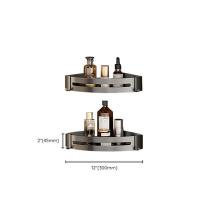 Rynx | Aluminum modern bathroom accessories set polished gray bathroom shelf/paper holder/robe hook