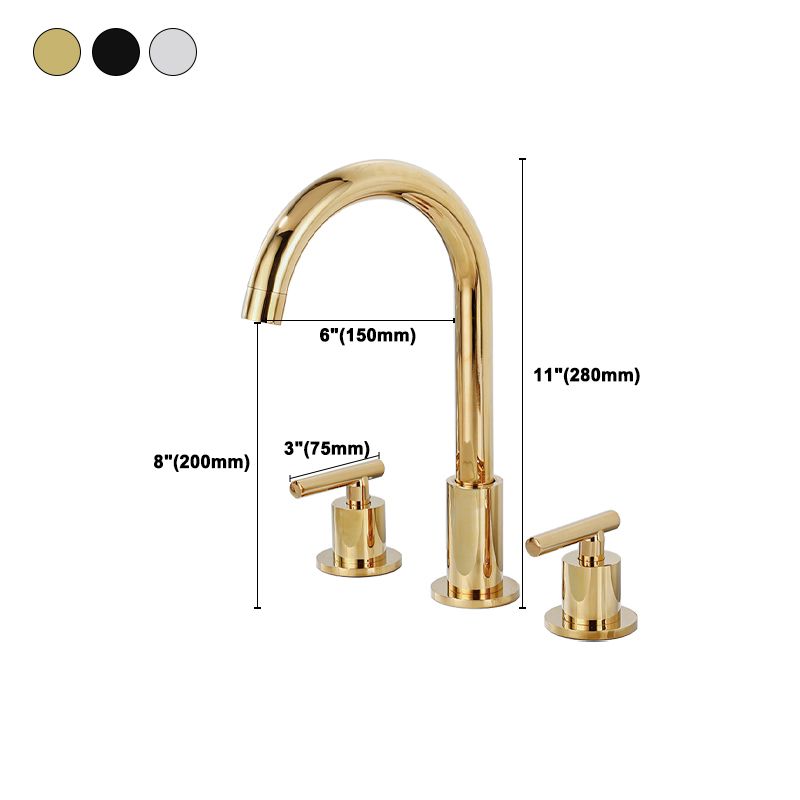 Rynx | Modern 2-Handle Bathroom Sink Faucet 3-Hole Widespread Bathroom Faucet