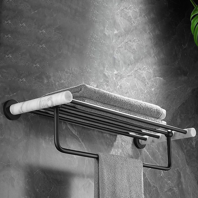 Rynx | Metal and Marble Bathroom Hardware Set as a Single Piece or as a Set in Black