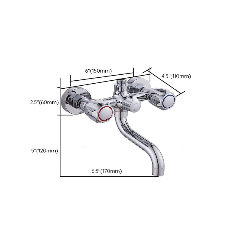 Rynx | Chrome Bathroom Faucet Trim Wall-mounted Swing Faucet with Hand Shower