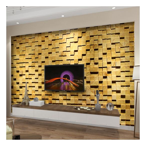 Rynx | Wood Mosaic Cladding Shiplap Glue Contemporary Interior Wall Cladding