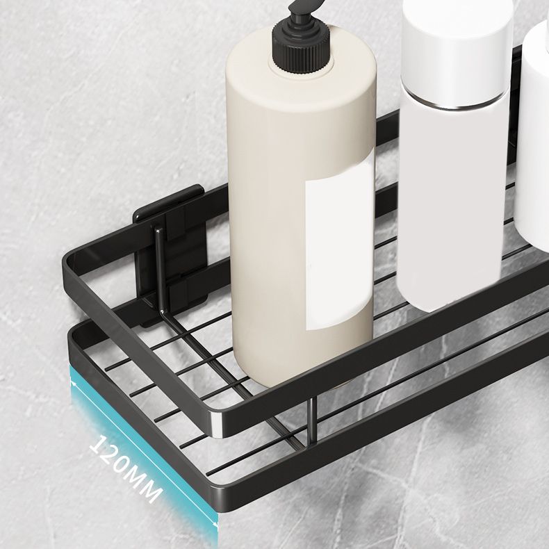 Rynx | 2-piece bathroom shelf made of matte black metal bathroom hardware set
