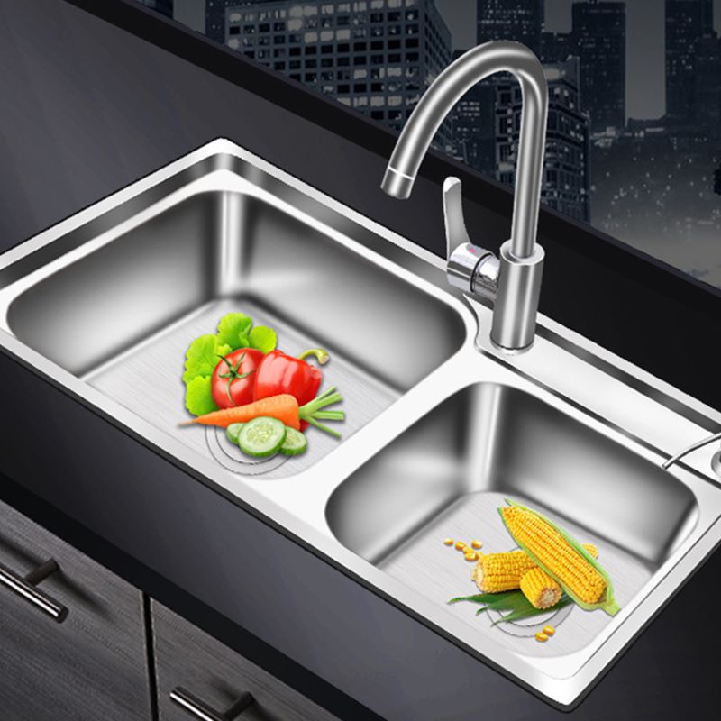 Rynx | Modern Style Kitchen Sink Stainless Steel 2 Holes Top Mount Kitchen Sink