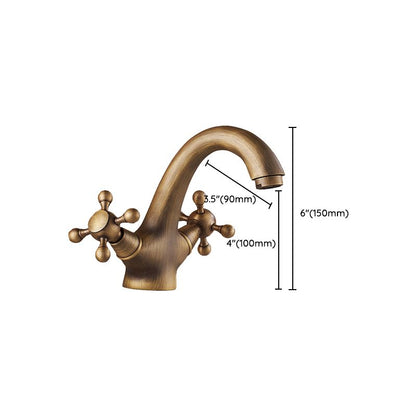 Rynx | Vintage Widespread Bathroom Faucet Industrial Cross Handles Sink Faucet