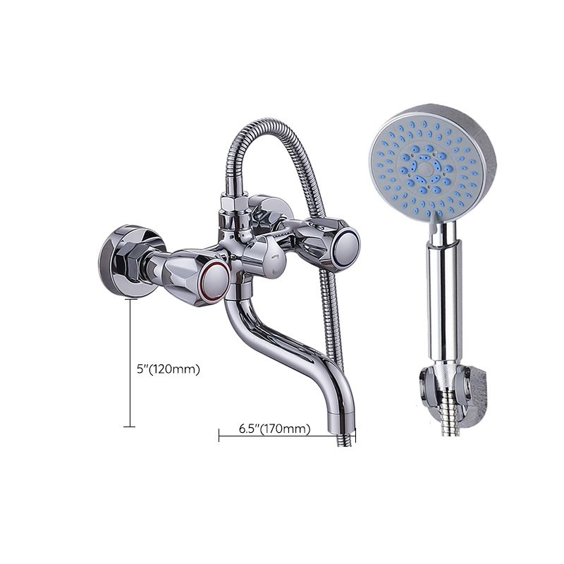 Rynx | Chrome Bathroom Faucet Trim Wall-mounted Swing Faucet with Hand Shower