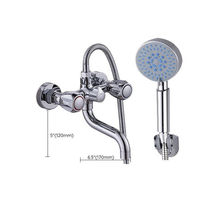 Rynx | Chrome Bathroom Faucet Trim Wall-mounted Swing Faucet with Hand Shower