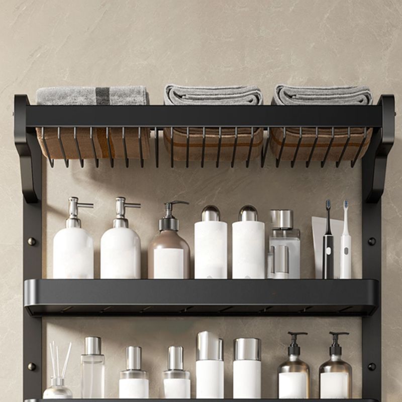 Rynx | Modern Bathroom Set Matte Black Bathroom Shelf Towel Holder Bathroom Accessories Set