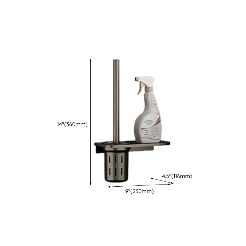 Rynx | Modern Bathroom Accessories Set in Gray with Bathroom Shelf/Towel Holder/Bathrobe Hook & Paper Holder