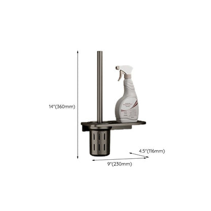 Rynx | Modern Bathroom Accessories Set in Gray with Bathroom Shelf/Towel Holder/Bathrobe Hook & Paper Holder