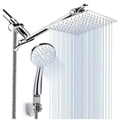 Rynx | Silver Dual Shower Head 3 Settings Medium Flow Wall Mounted Shower Head