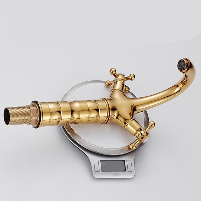 Rynx | Centered Basin Faucet Single Hole Bathroom Faucet with 2 Cross Handles