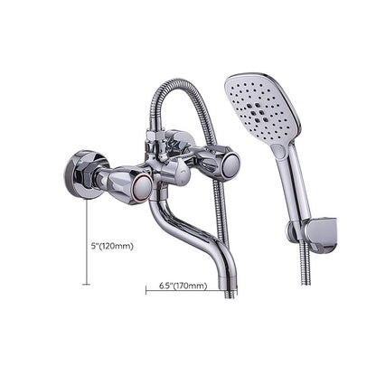Rynx | Chrome Bathroom Faucet Trim Wall-mounted Swing Faucet with Hand Shower