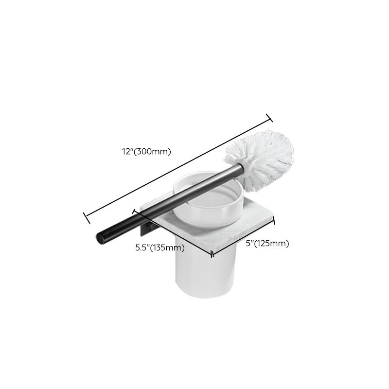 Rynx | Metal and Marble Bathroom Hardware Set as a Single Piece or as a Set in Black