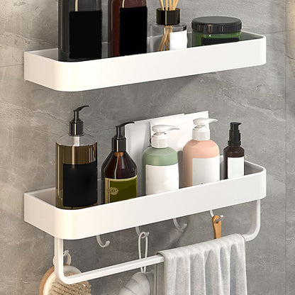 Rynx | White 2-piece Bathroom Hardware Modern Bathroom Accessories Set, Bathroom Shelf