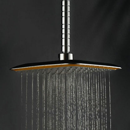 Rynx | Modern Square Showerhead Combo Chrome Rainfall Showerhead