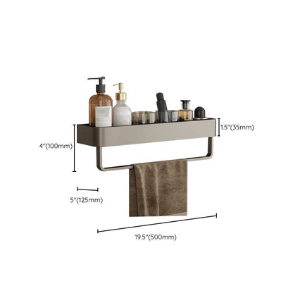 Rynx | Contemporary Aluminum Bathroom Accessory Set Grey Bath Shelf