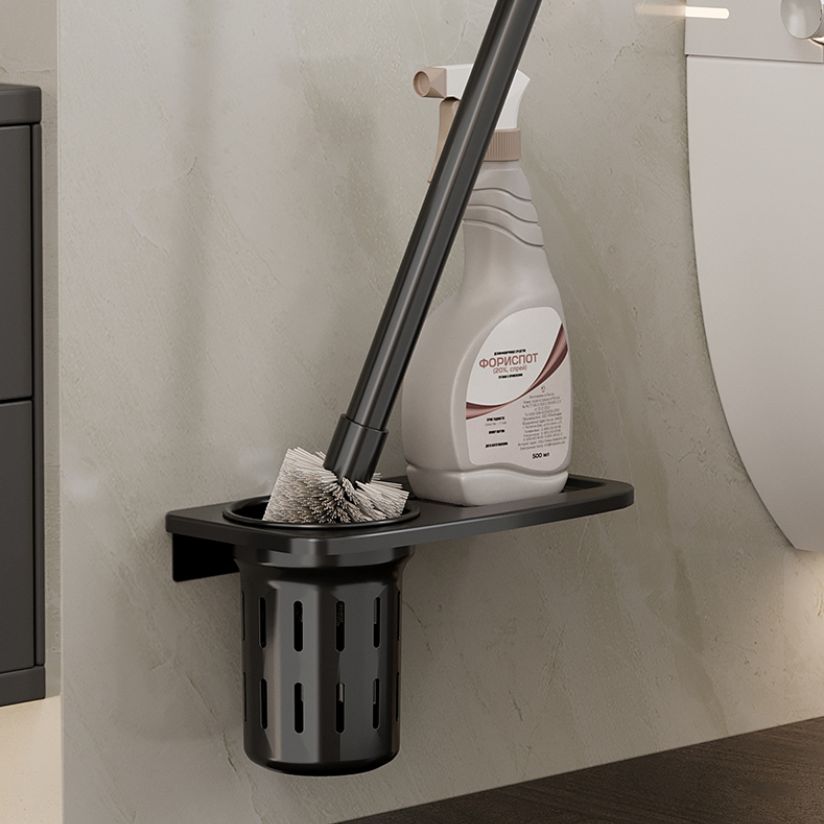 Rynx | Modern Bathroom Accessories Set Black Bath Shelf Bath Accessories Set