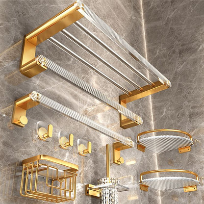 Rynx | Modern Golden Bathroom Accessories Single Piece or in Set with Bathroom Shelf