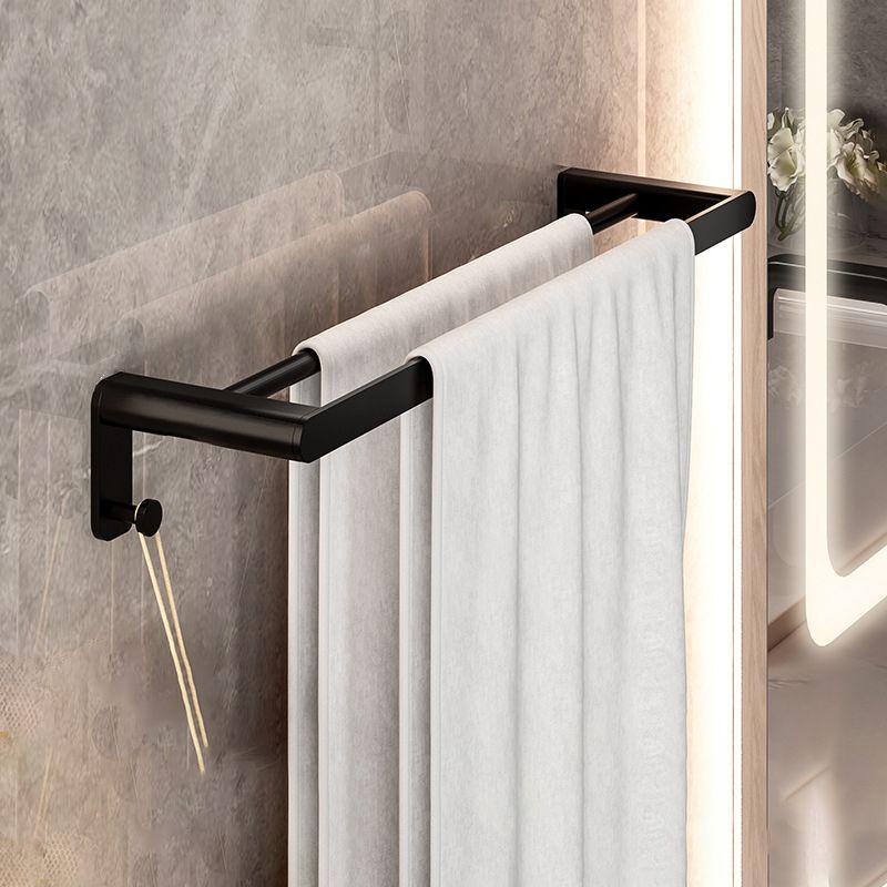 Rynx | Modern Bathroom Set with Bath Shelf/Towel Holder & Paper Holder Black Bathroom Hardware