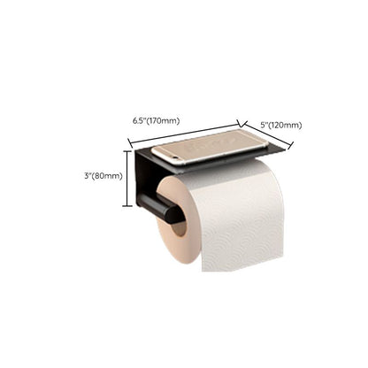 Rynx | Modern Bathroom Set with Bath Shelf/Towel Holder & Paper Holder Black Bathroom Hardware