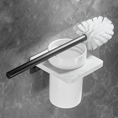 Rynx | Metal and Marble Bathroom Hardware Set as a Single Piece or as a Set in Black