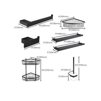 Rynx | 5-piece Modernism Bathroom Accessory Set in Matte Black Stainless Steel