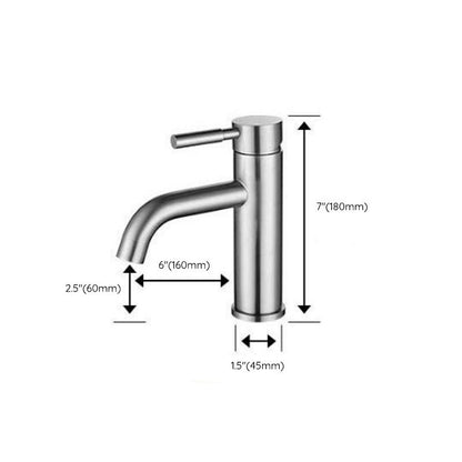 Rynx | Modern Silver Bathroom Faucet Single Handle Bathroom Tap with Lever Handle