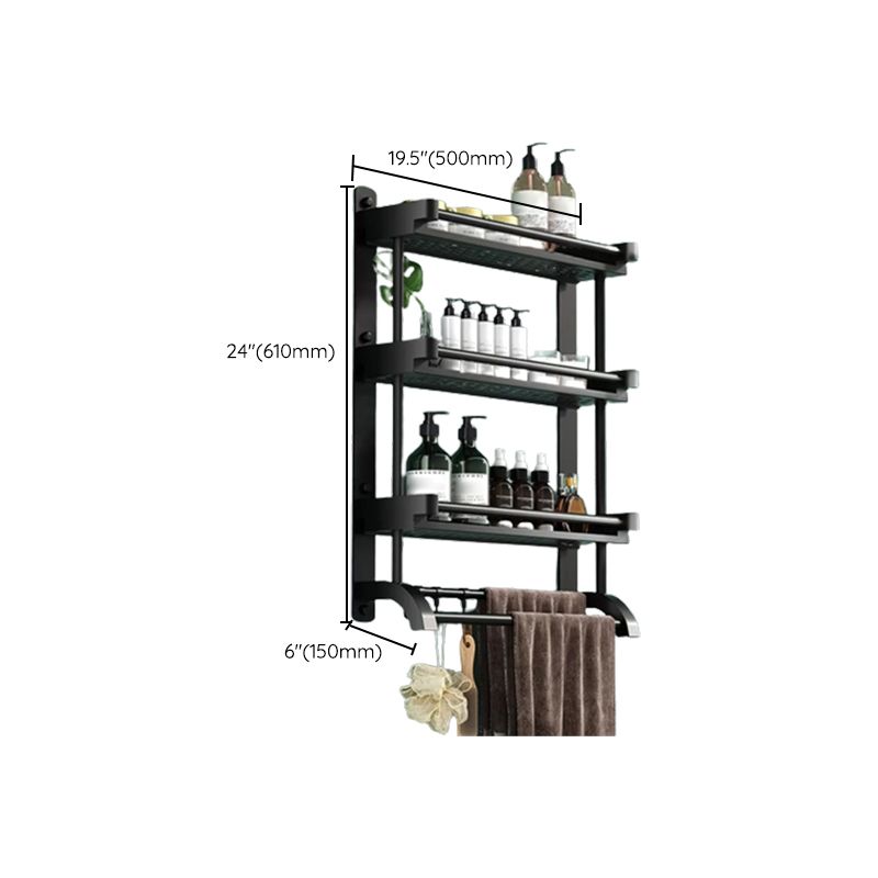 Rynx | Modern Black Bathroom Accessories Stainless Steel Fitting Set Bathroom Shelf