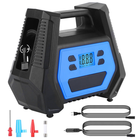 Rynx | 120W Max Power Portable Tire Pump with Digital Display LED Light