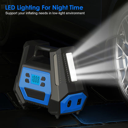 Rynx | 120W Max Power Portable Tire Pump with Digital Display LED Light