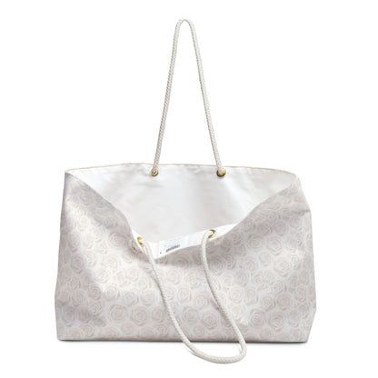 Rynx | Elegant White Roses Weekend Carry Bag - Your Luxury Travel Companion