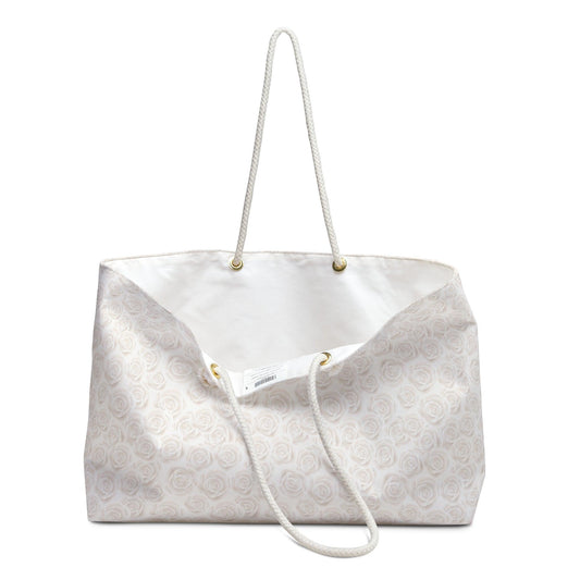 Rynx | Elegant White Roses Weekend Carry Bag - Your Luxury Travel Companion
