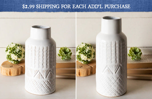 Rynx | Embossed stoneware vase, Choose your size