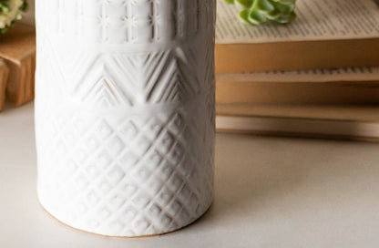 Rynx | Embossed stoneware vase, Choose your size