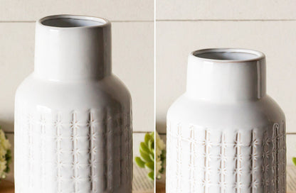 Rynx | Embossed stoneware vase, Choose your size