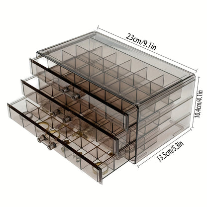 Rynx | 3-layer Large Jewelry Box – 72-compartment for Rings, Earrings, and Chains