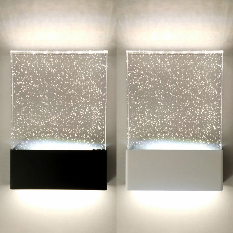 Rynx | Bubble Crystal Rectangular LED Wall Light Modern 1 Light Black/White Wall Light for Living Room Hotel