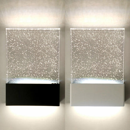 Rynx | Bubble Crystal Rectangular LED Wall Light Modern 1 Light Black/White Wall Light for Living Room Hotel
