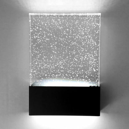 Rynx | Bubble Crystal Rectangular LED Wall Light Modern 1 Light Black/White Wall Light for Living Room Hotel