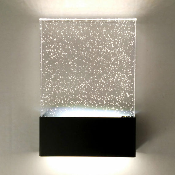 Rynx | Bubble Crystal Rectangular LED Wall Light Modern 1 Light Black/White Wall Light for Living Room Hotel