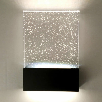 Rynx | Bubble Crystal Rectangular LED Wall Light Modern 1 Light Black/White Wall Light for Living Room Hotel