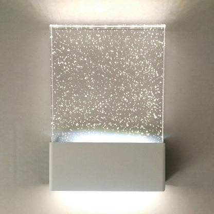 Rynx | Bubble Crystal Rectangular LED Wall Light Modern 1 Light Black/White Wall Light for Living Room Hotel