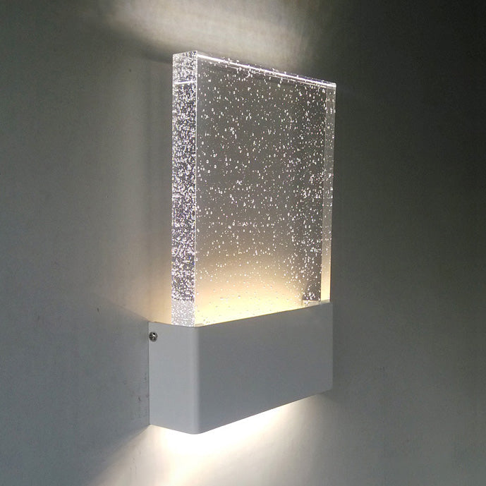 Rynx | Bubble Crystal Rectangular LED Wall Light Modern 1 Light Black/White Wall Light for Living Room Hotel