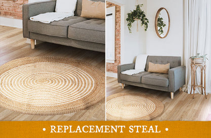 Rynx | Natural round jute accent rug