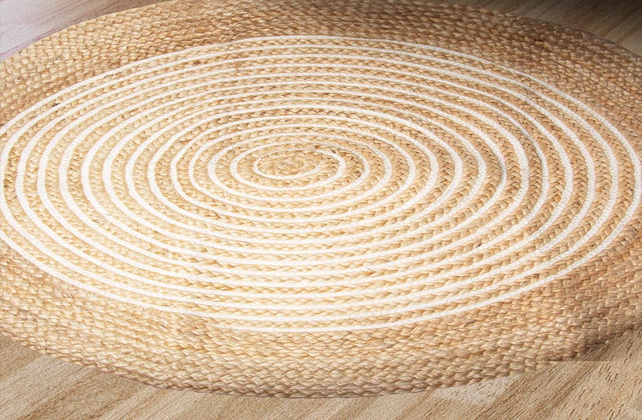 Rynx | Natural round jute accent rug
