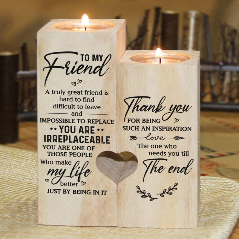 Rynx | LäChle Much More - Wooden Candle Holder With Candle Gift For Your Loved Ones