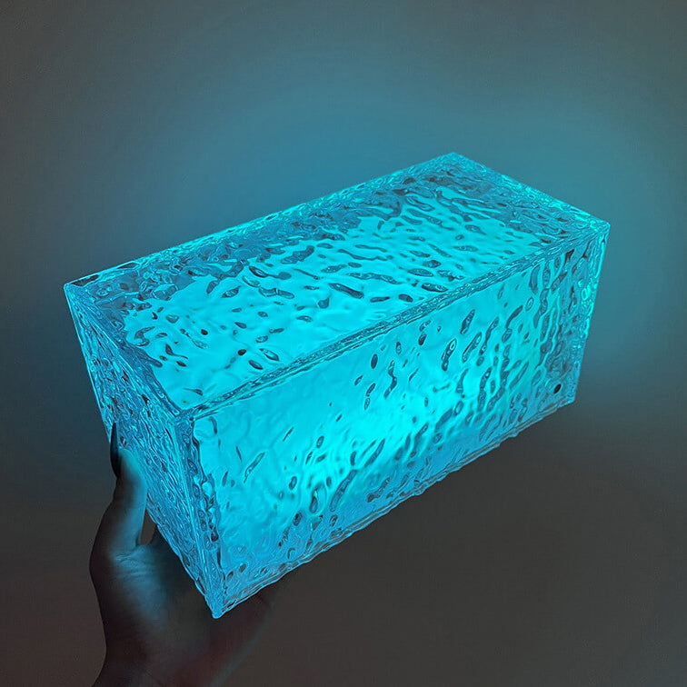 Rynx | FrostGlow RGB LED Table Lamp | Acrylic Ice Cube Design | Decorative Mood Light | Rechargeable