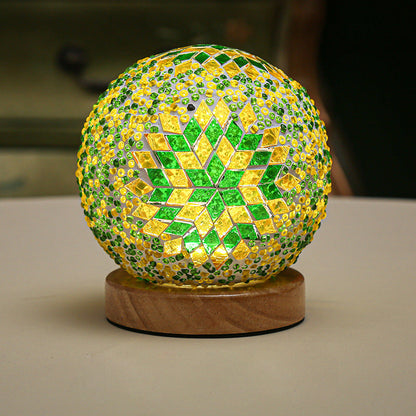 Rynx | Luminara - Spherical LED Dimmable Glass Baroque Table Lamp Mosaic 3.9"