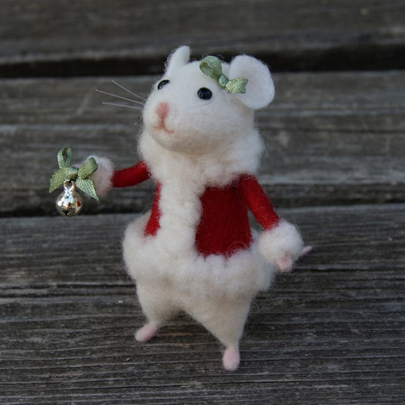 Rynx | Felt Mouse and Pumpkin Ornament