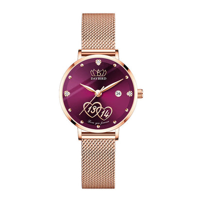Rynx | Lifelong Valentine's Day Women's Japanese Movement Calendar Quartz Watch